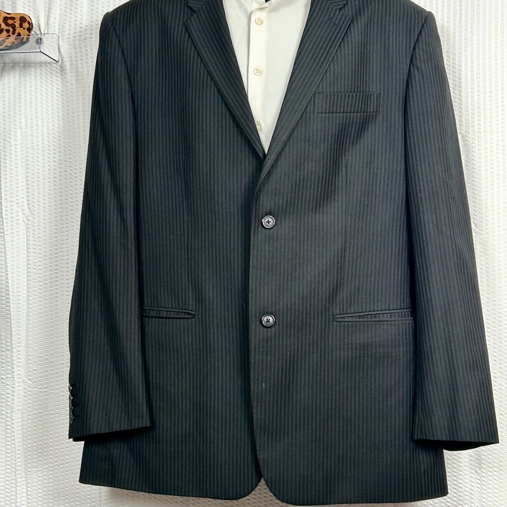 Perry Ellis Charcoal Pinstripe Blazer